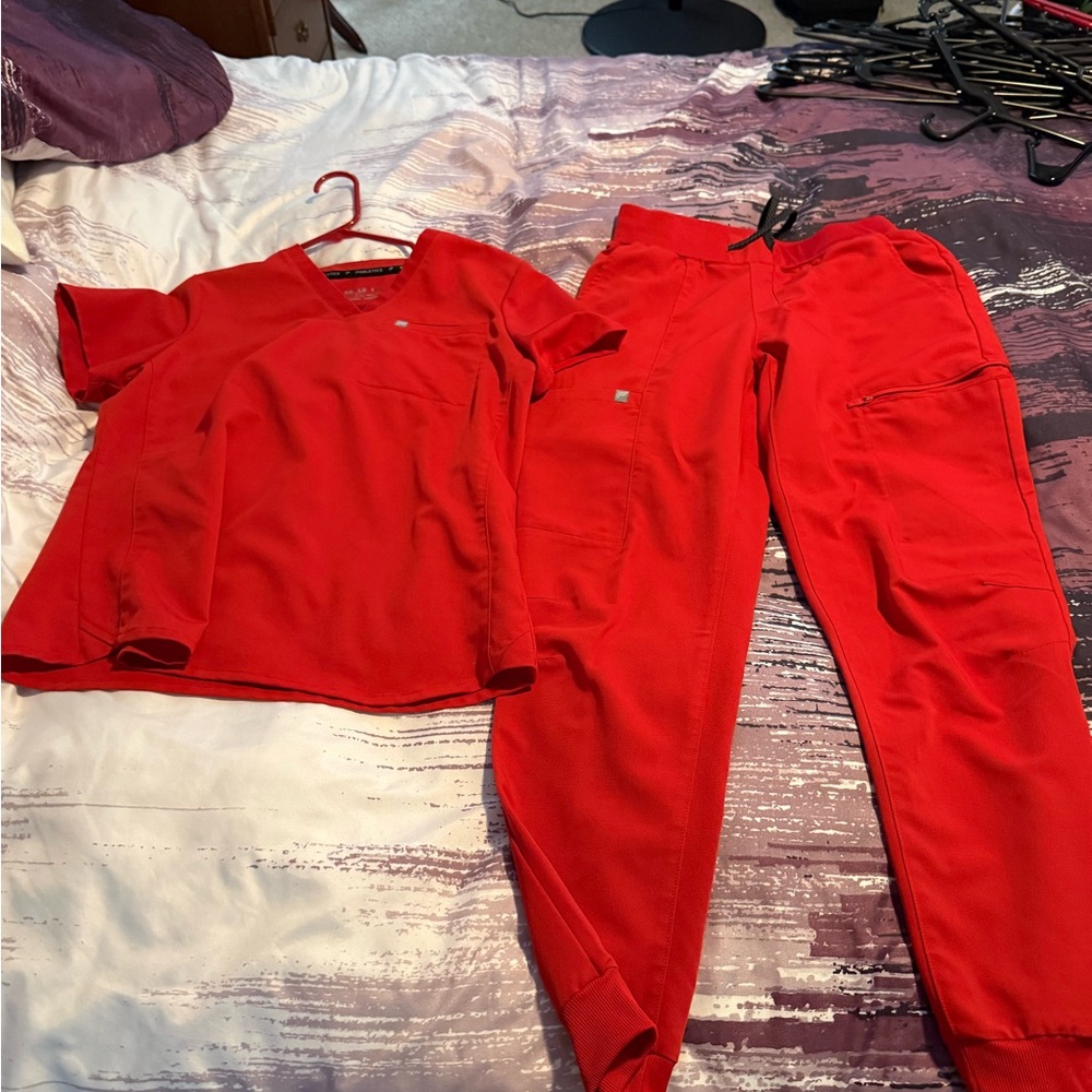 Fabletics Red Scrub Set